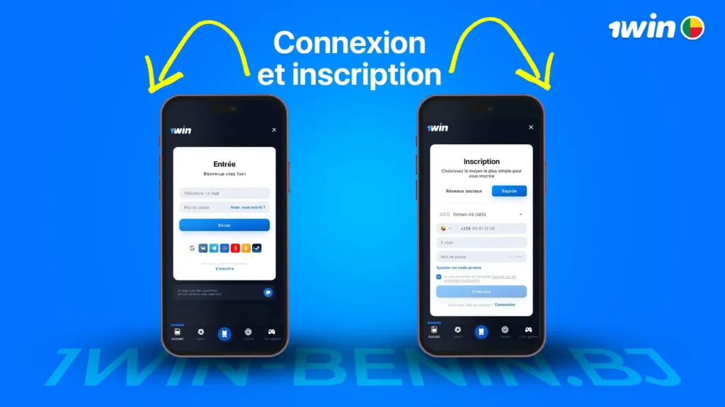 Connexion et inscription à l'application 1Win apk