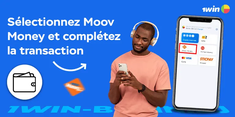 Sélectionnez Moov Money et complétez la transaction