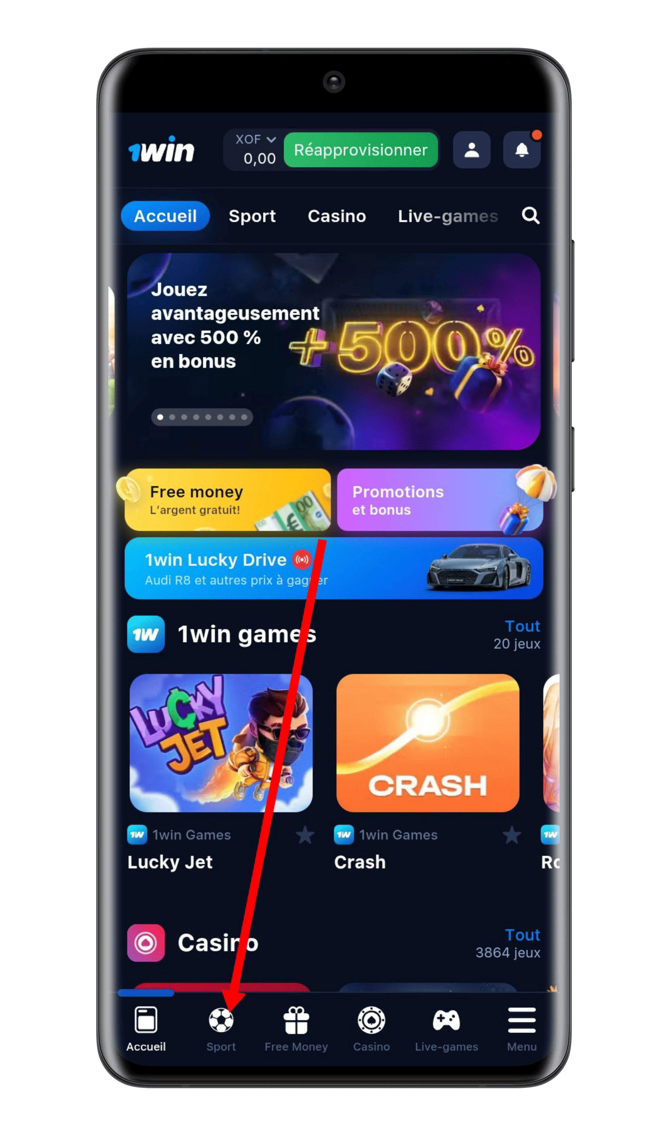 Accéder à la rubrique "Sportifs"