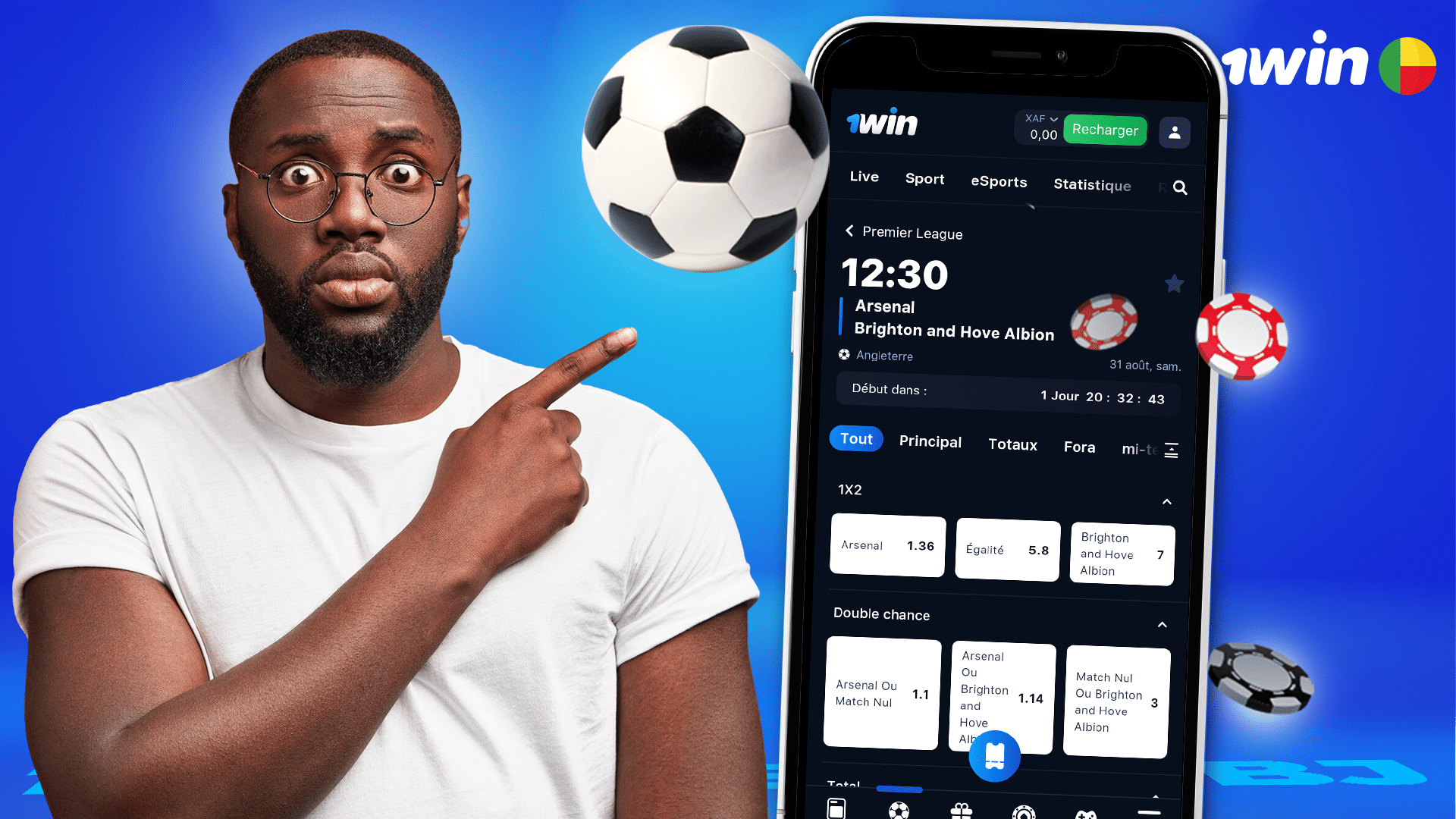Comment parier depuis l'application 1win Bénin iOS