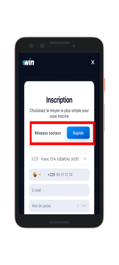 Choisissez votre mode d’inscription