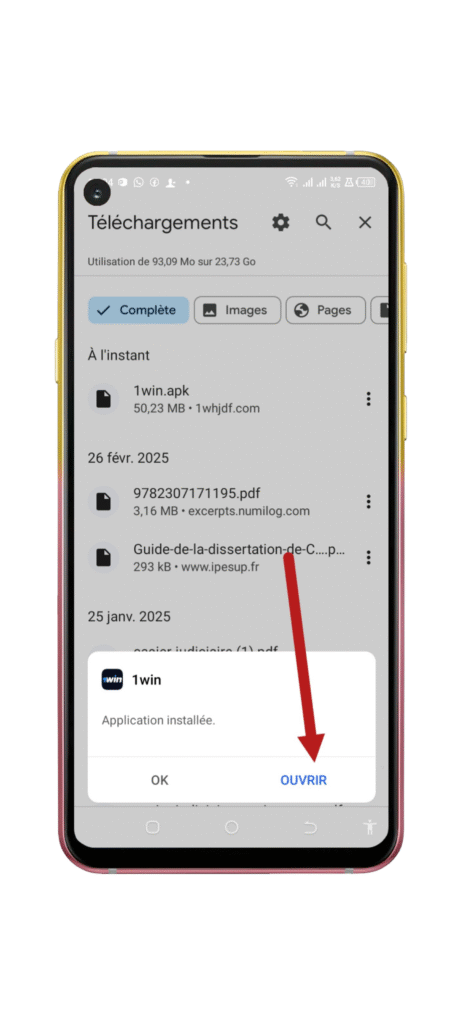 Ouvrir l'Application